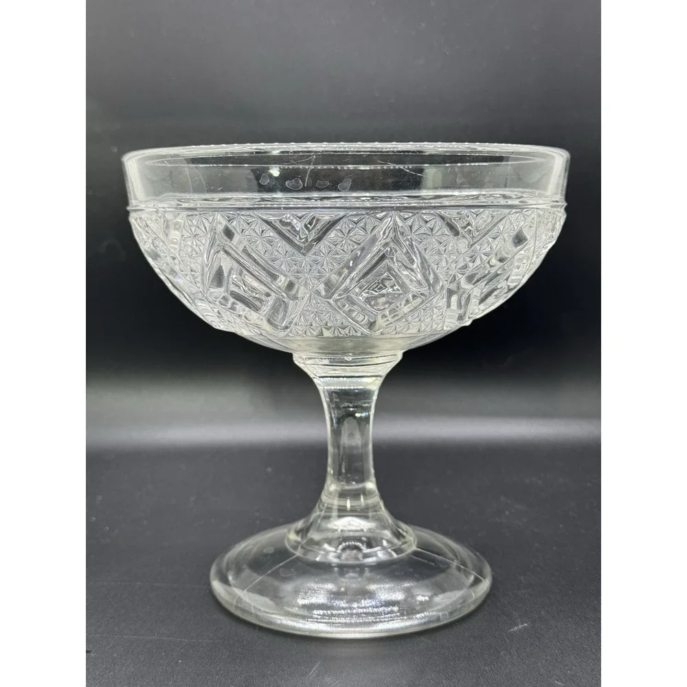 Bruce Higbee‎ ? Diamond Cut Compote Clear Vintage